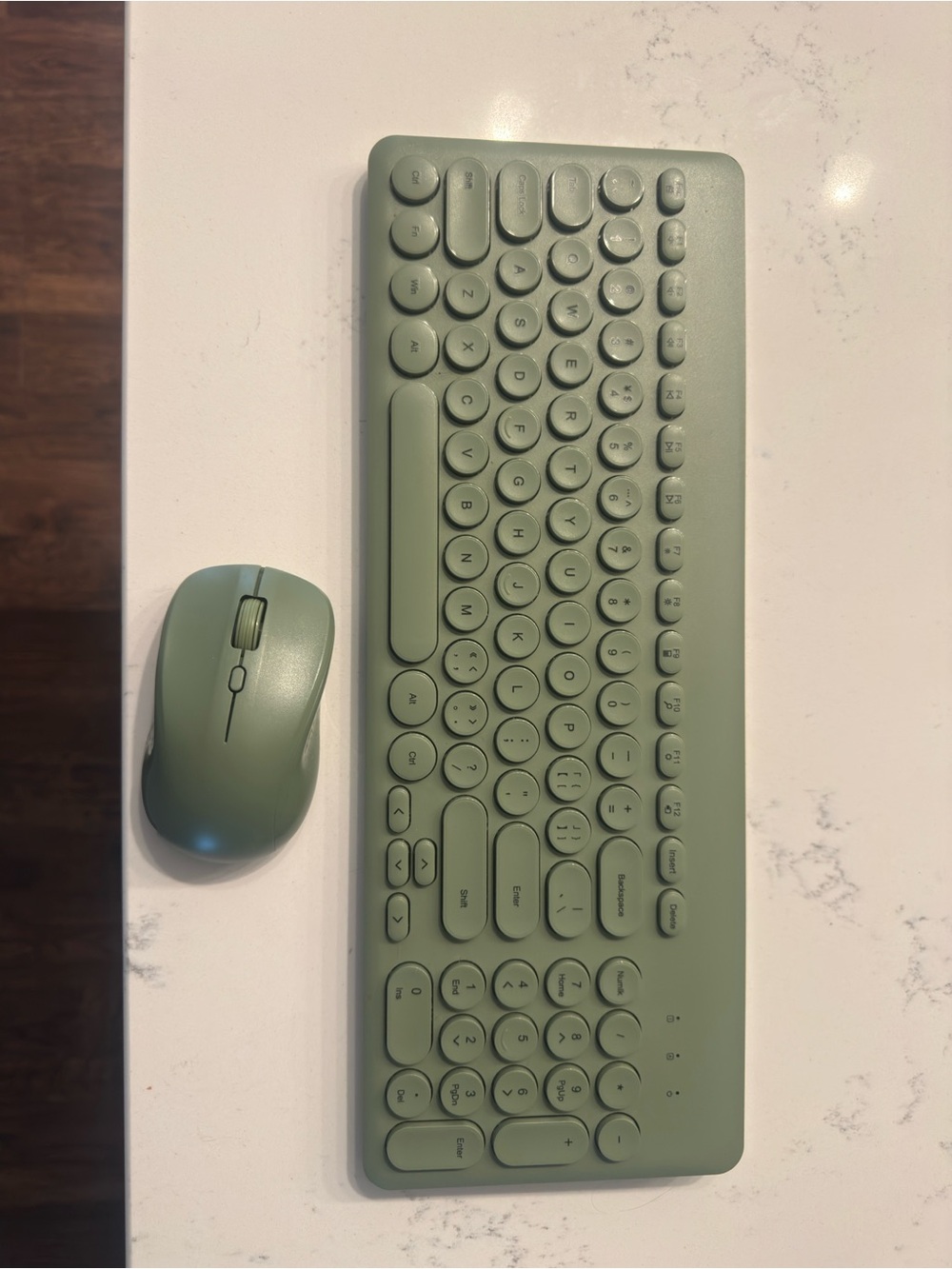 Slim Wireless Keyboard and Mouse Set in Sage Green
